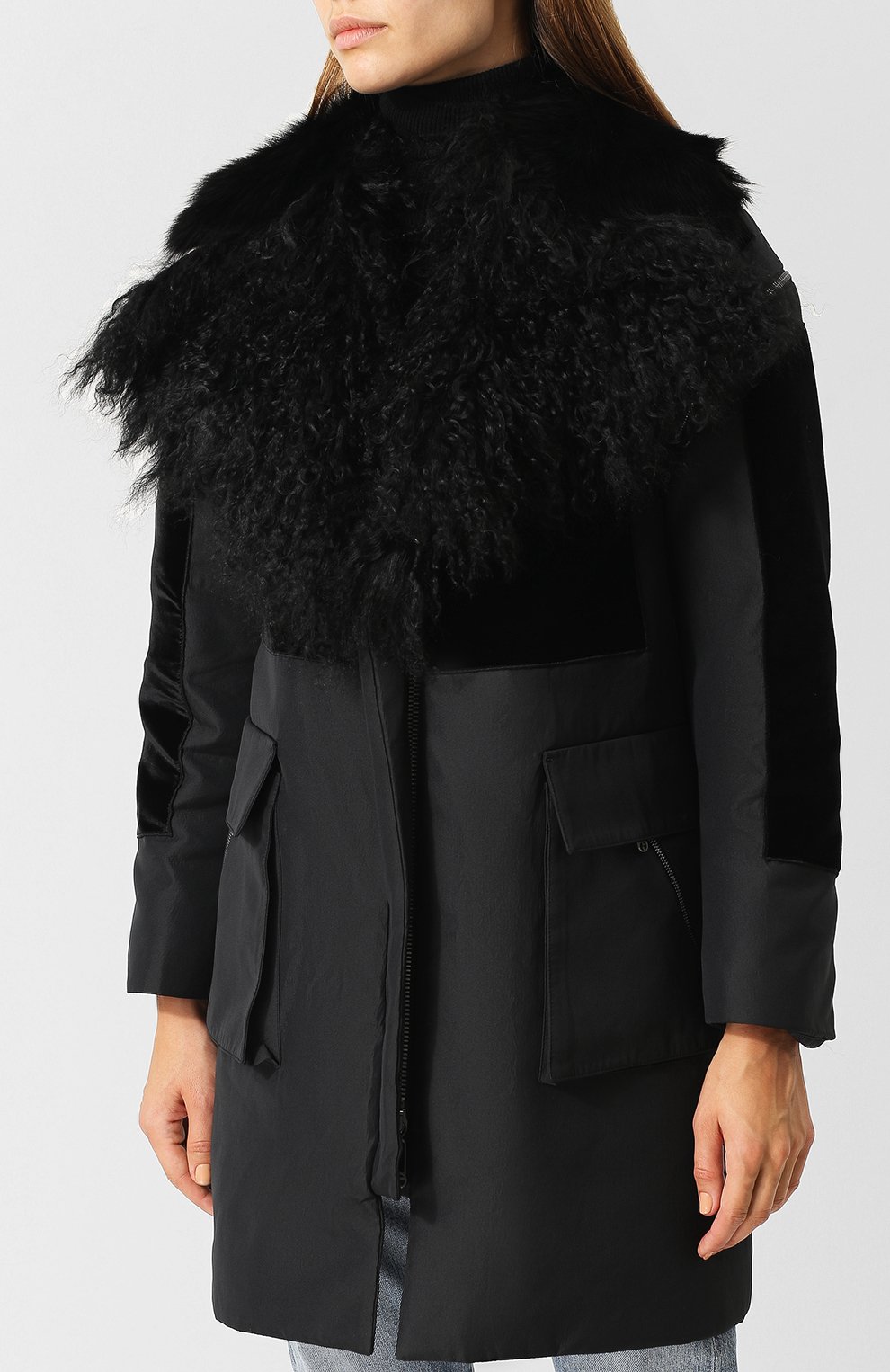 Пальто с меховым ворот ником GIORGIO ARMANI, арт. 8WH0L01E/T00HD, фото 3