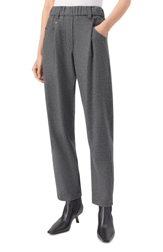 Шерстяные брюки Brunello Cucinelli MB162P8417 Серый  MB162P8417 Фото 3