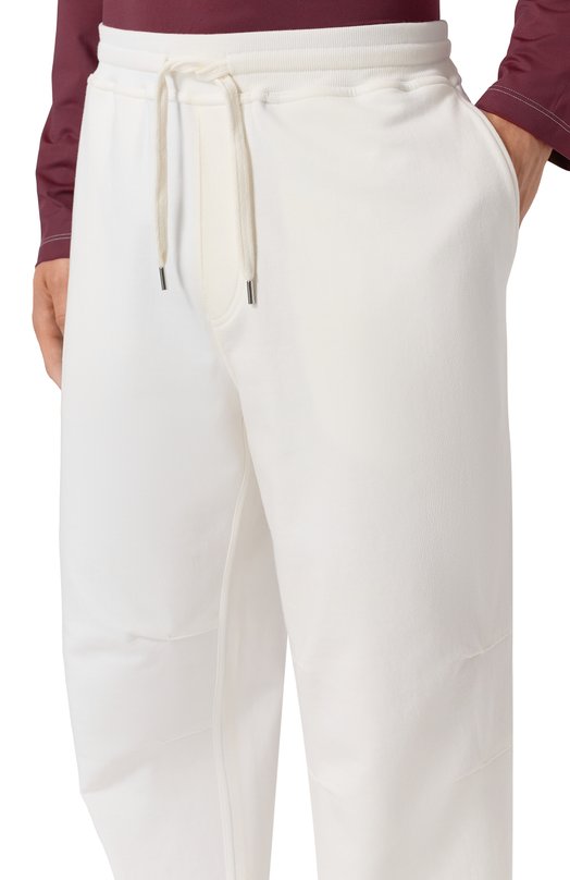 Хлопковые брюки Brunello Cucinelli MW8633381G Белый  MW8633381G Фото 5