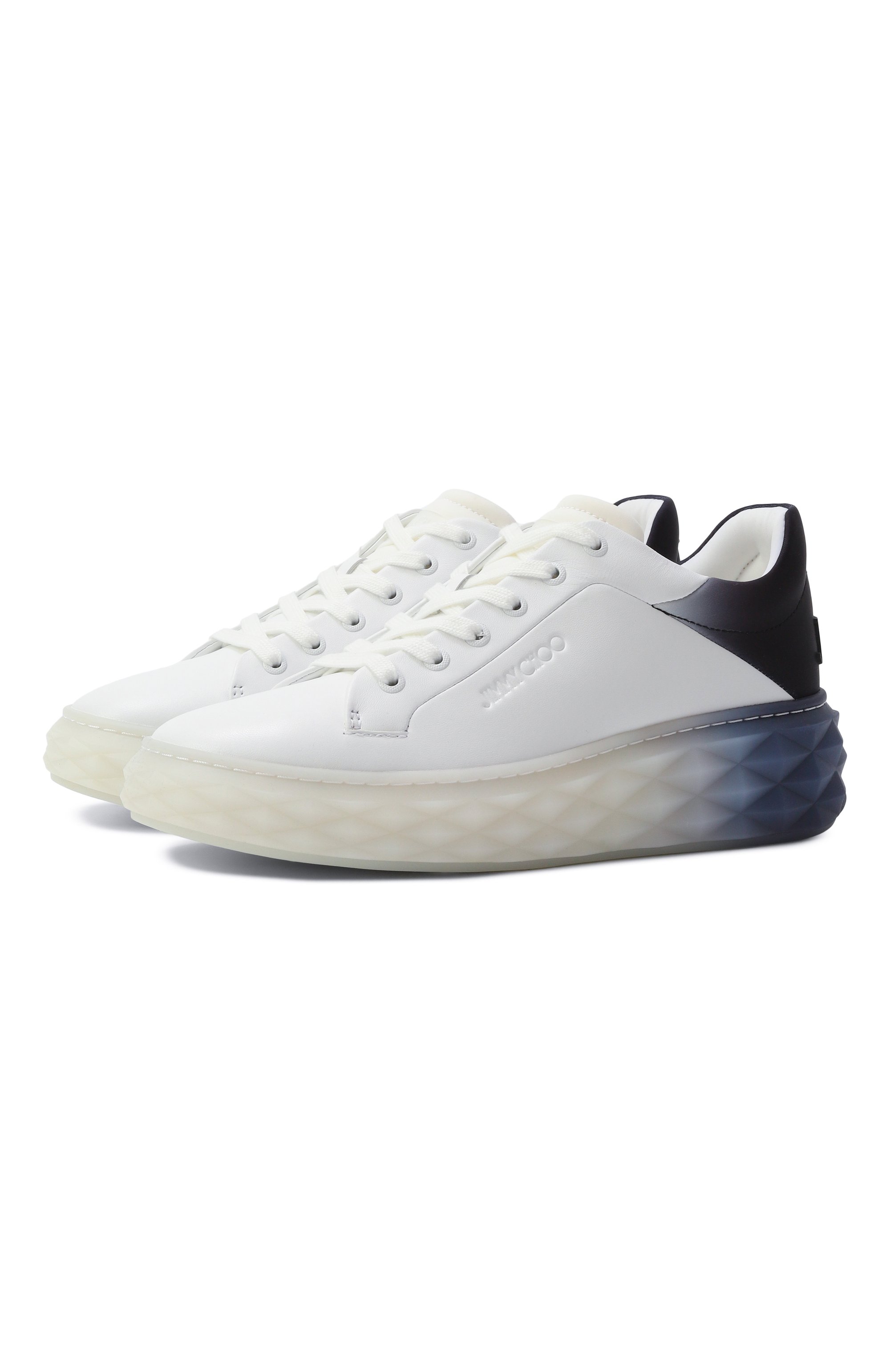 Кожаные кеды diamond maxi f ii JIMMY CHOO, арт. DIAM0ND MAXI/F II/BFA, фото 1