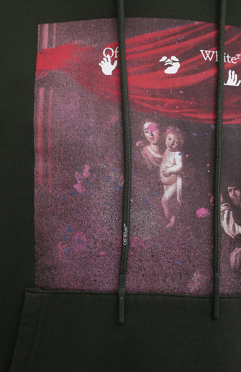 Хлопковое худи OFF-WHITE хаки цвета по цене 55700 руб., арт. 0MBB034S21FLE007, фото 5 Хлопковое худи OFF-WHITE, арт. 0MBB034S21FLE007, фото 5