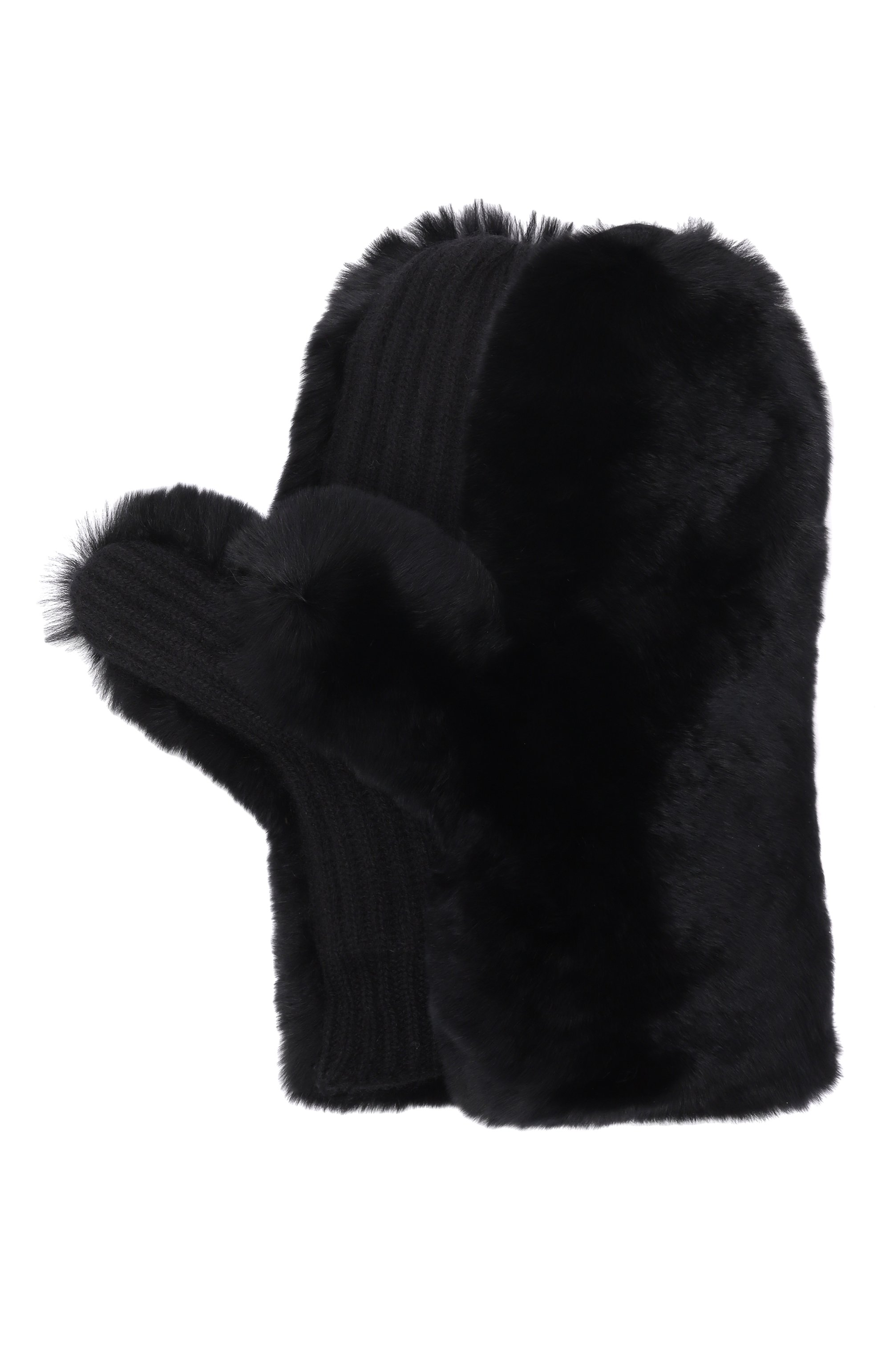 Шерстяные варежки с мехом кролика YVES SALOMON, арт. 26WAA511XXMACL, фото 1