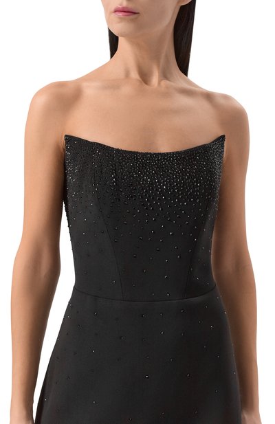 Платье с отделкой стразами SASHA KIM черного цвета по цене 119900 руб., арт. SK-00001778, фото 4 Платье с отделкой стразами SASHA KIM, арт. SK-00001778, фото 4
