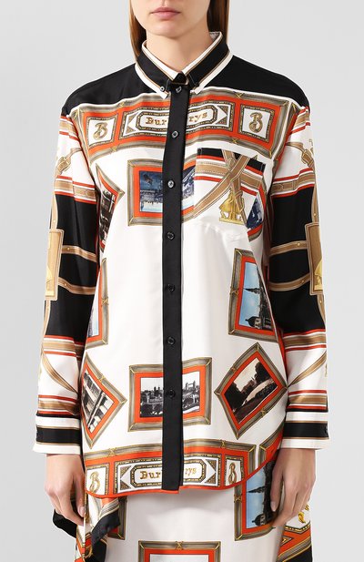 Шелковая рубашка BURBERRY разноцветного цвета по цене 156000 руб., арт. 8014231, фото 3 Шелковая рубашка BURBERRY, арт. 8014231, фото 3