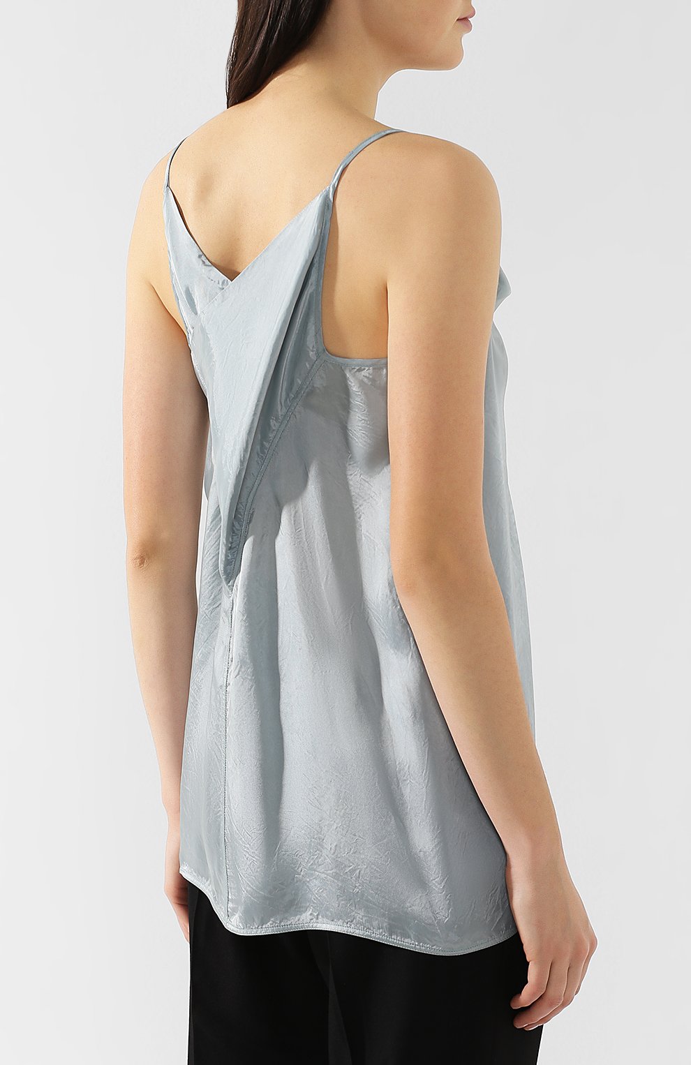 Топ из вискозы RICK OWENS светло-голубого цвета по цене 33200 руб., арт. RP19S6122/K, фото 4 Топ из вискозы RICK OWENS, арт. RP19S6122/K, фото 4