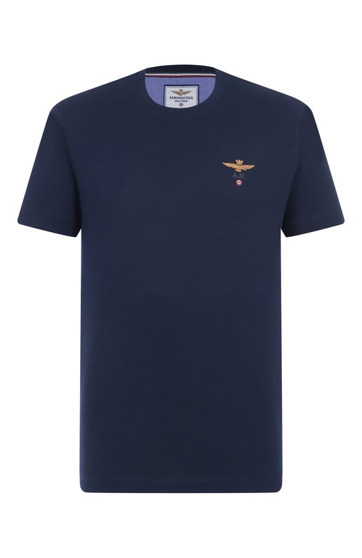 Хлопковая футболка Aeronautica Militare TS1580UJ00372 Синий TS1580UJ00372