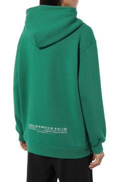 Женский хлопковое худи DOLCE & GABBANA зеленого цвета, арт. F9R71T/G7K3E | Фото 4 (Материал сплава: Проставлено; Материал внешний: Хлопок; Длина (для топов): Удлиненные; Рукава: Длинные; Драгоценные камни: Проставлено; Женское Кросс-КТ: Худи-одежда; Стили: Спорт-шик)