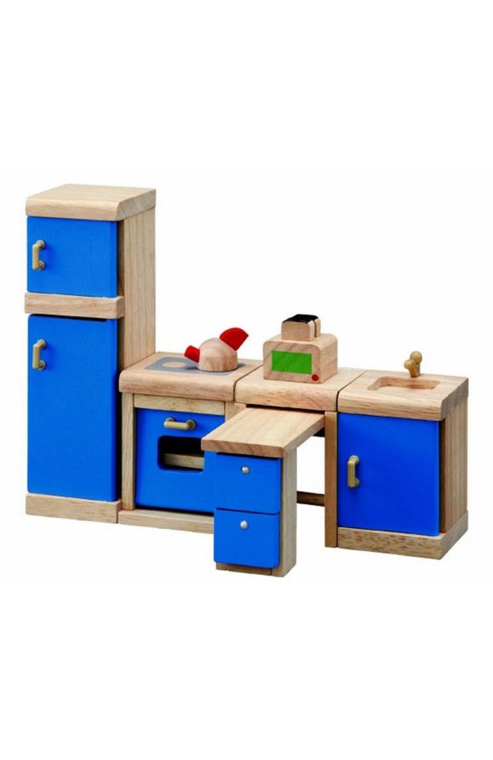 Игрушечный набор мебели для кухни PLAN TOYS синего цвета по цене 3750 руб., арт. 7310, фото 1 Игрушечный набор мебели для кухни PLAN TOYS, арт. 7310, фото 1