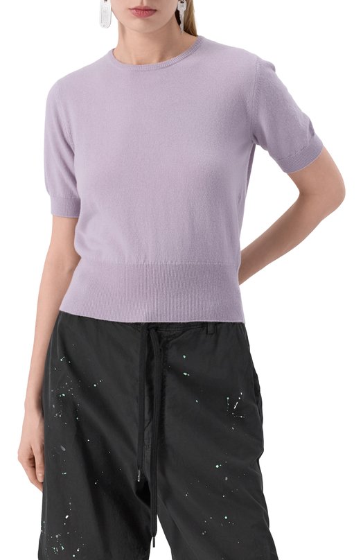 Шерстяной пуловер Maison Margiela S51HL0018/M13090 Сиреневый  S51HL0018/M13090 Фото 3