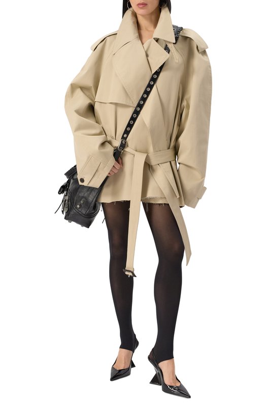 Хлопковый тренч Balenciaga 814615/TBP01 Бежевый  814615/TBP01 Фото 2