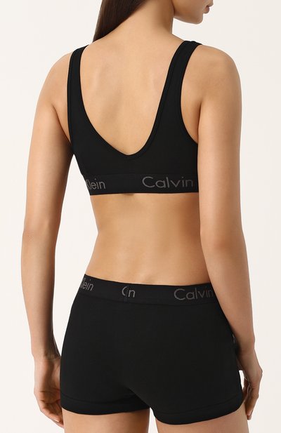 Хлопковый бюстгальтер с логотипом бренда CALVIN KLEIN черного цвета по цене 4715 руб., арт. QF4507E, фото 3 Хлопковый бюстгальтер с логотипом бренда CALVIN KLEIN, арт. QF4507E, фото 3
