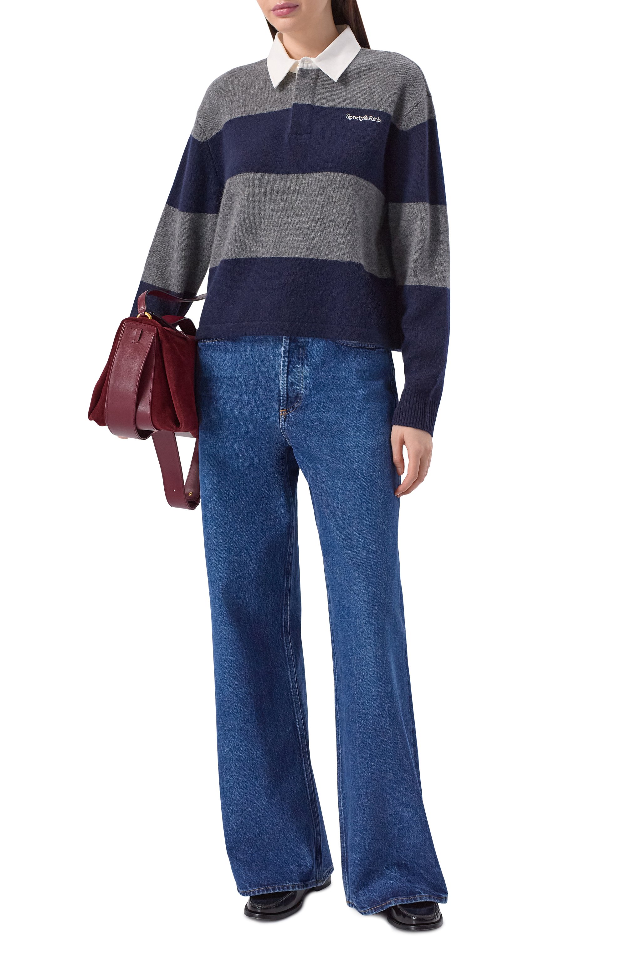 Поло из кашемира и шерсти SPORTY AND RICH, арт. WS08062300GY23, фото 2