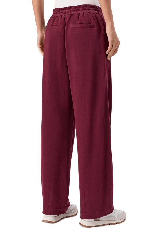 Хлопковые брюки Brunello Cucinelli MG927VD299 Бордовый  MG927VD299 Фото 4