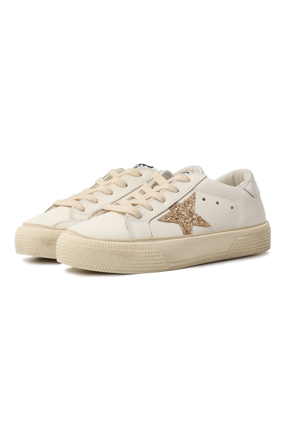 Кожаные кеды may GOLDEN GOOSE DELUXE BRAND белого цвета по цене 23400 руб., арт. GYF00112.F004813, фото 1 Кожаные кеды may GOLDEN GOOSE DELUXE BRAND, арт. GYF00112.F004813, фото 1