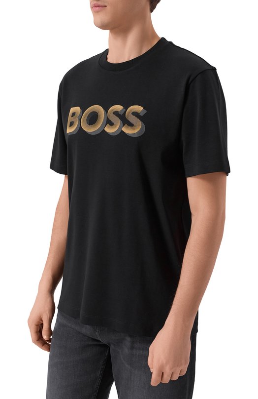 Хлопковая футболка BOSS 50551902 Чёрный  50551902 Фото 3