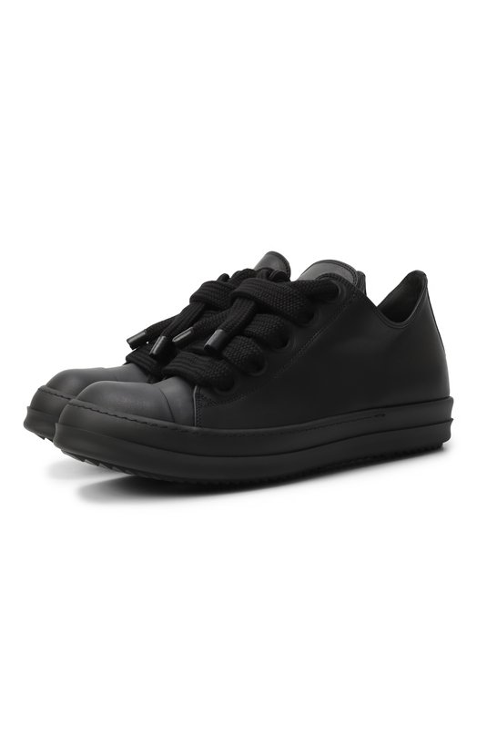 Кожаные кеды Jumbolace Rick Owens RU02E1893/LC0W2 Чёрный RU02E1893/LC0W2