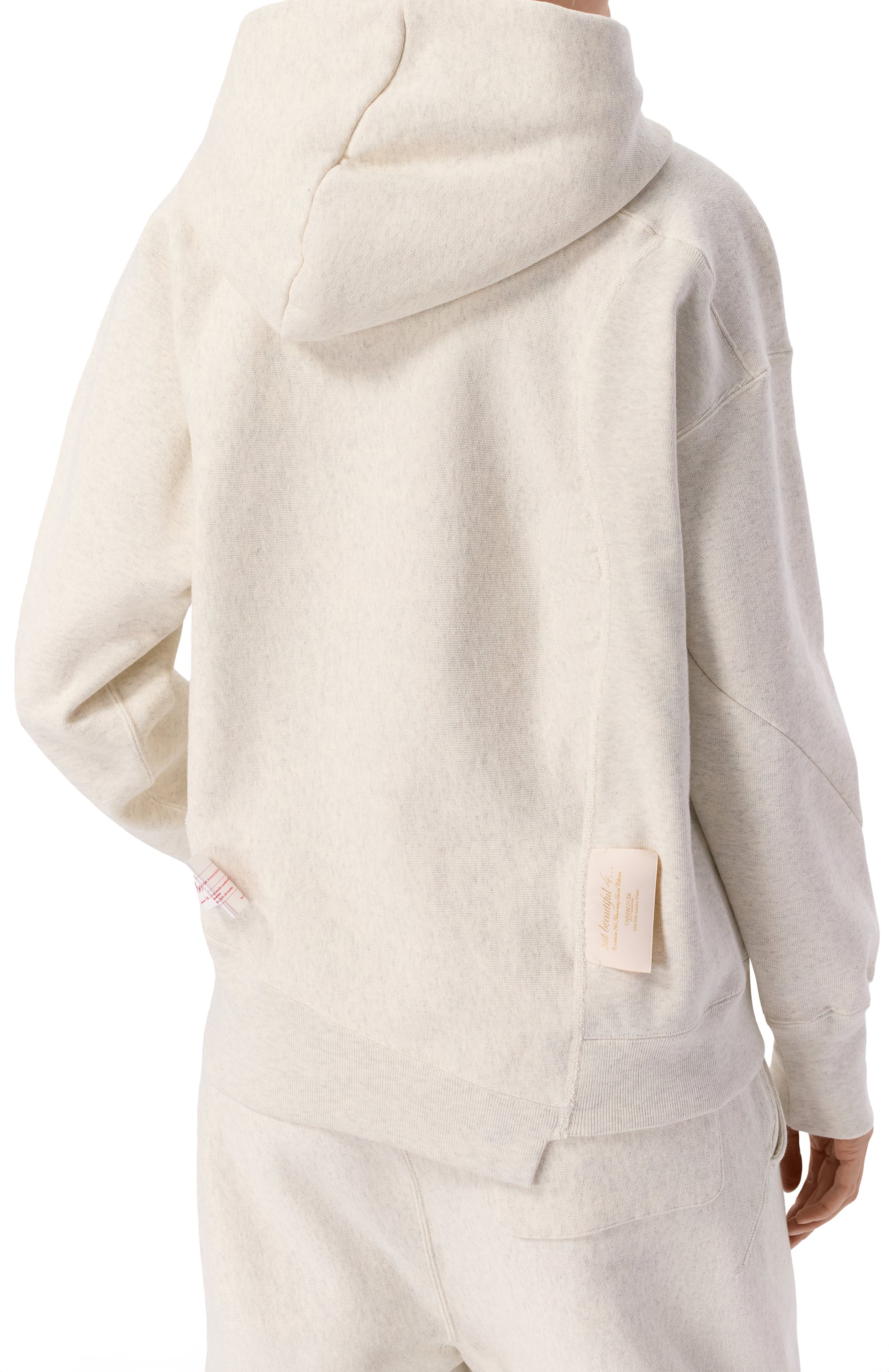 Хлопковое худи UNDERCOVER кремового цвета по цене 65300 руб., арт. UC2E1806, фото 4 Хлопковое худи UNDERCOVER, арт. UC2E1806, фото 4