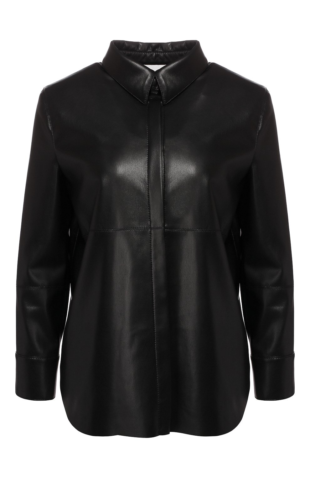 Рубашка NANUSHKA черного цвета по цене 57850 руб., арт. NAUM_BLACK_VEGAN LEATHER, фото 1 Рубашка NANUSHKA, арт. NAUM_BLACK_VEGAN LEATHER, фото 1