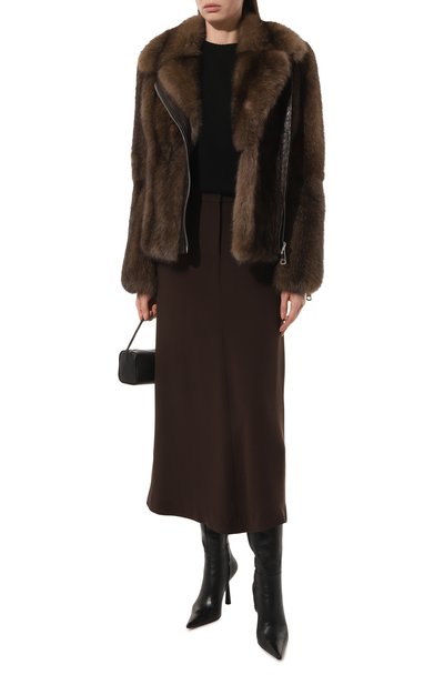 Шуба из меха соболя и отделкой из кожи крокодила JULIA DILUA, арт. 2022-0008, фото 2