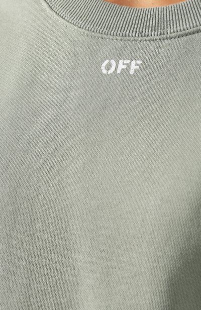 Хлопковый свитшот OFF-WHITE зеленого цвета по цене 29350 руб., арт. 0WBA026R190030534101, фото 5 Хлопковый свитшот OFF-WHITE, арт. 0WBA026R190030534101, фото 5