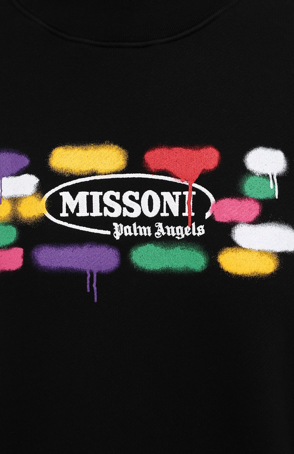 Хлопковый свитшот palm angels x missoni PALM ANGELS черного цвета по цене 62700 руб., арт. PWBA031F21FLE0021001, фото 5 Хлопковый свитшот palm angels x missoni PALM ANGELS, арт. PWBA031F21FLE0021001, фото 5