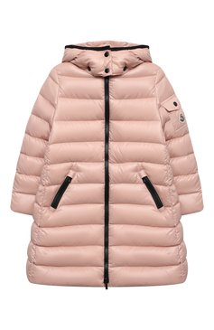 Детская пуховое пальто moka MONCLER ENFANT розового цвета, арт. G2-954-1C501-10-68950/4-6A | Фото 1 (Девочки Кросс-КТ: Пуховик-верхняя одежда; Рукава: Длинные; Материал внешний: Синтетический материа�л; Материал сплава: Проставлено; Материал подклада: Синтетический материал; Драгоценные камни: Проставлено; Материал утеплителя: Пух и перо; Ростовка одежда: 4 года | 104 см, 5 лет | 110 см, 6 лет | 116 см)