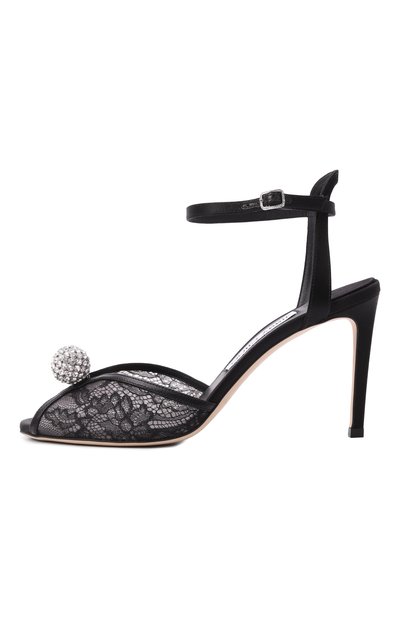 Комбинированные босоножки sacora 85 JIMMY CHOO, арт. SAC0RA 85/FNB, фото 4