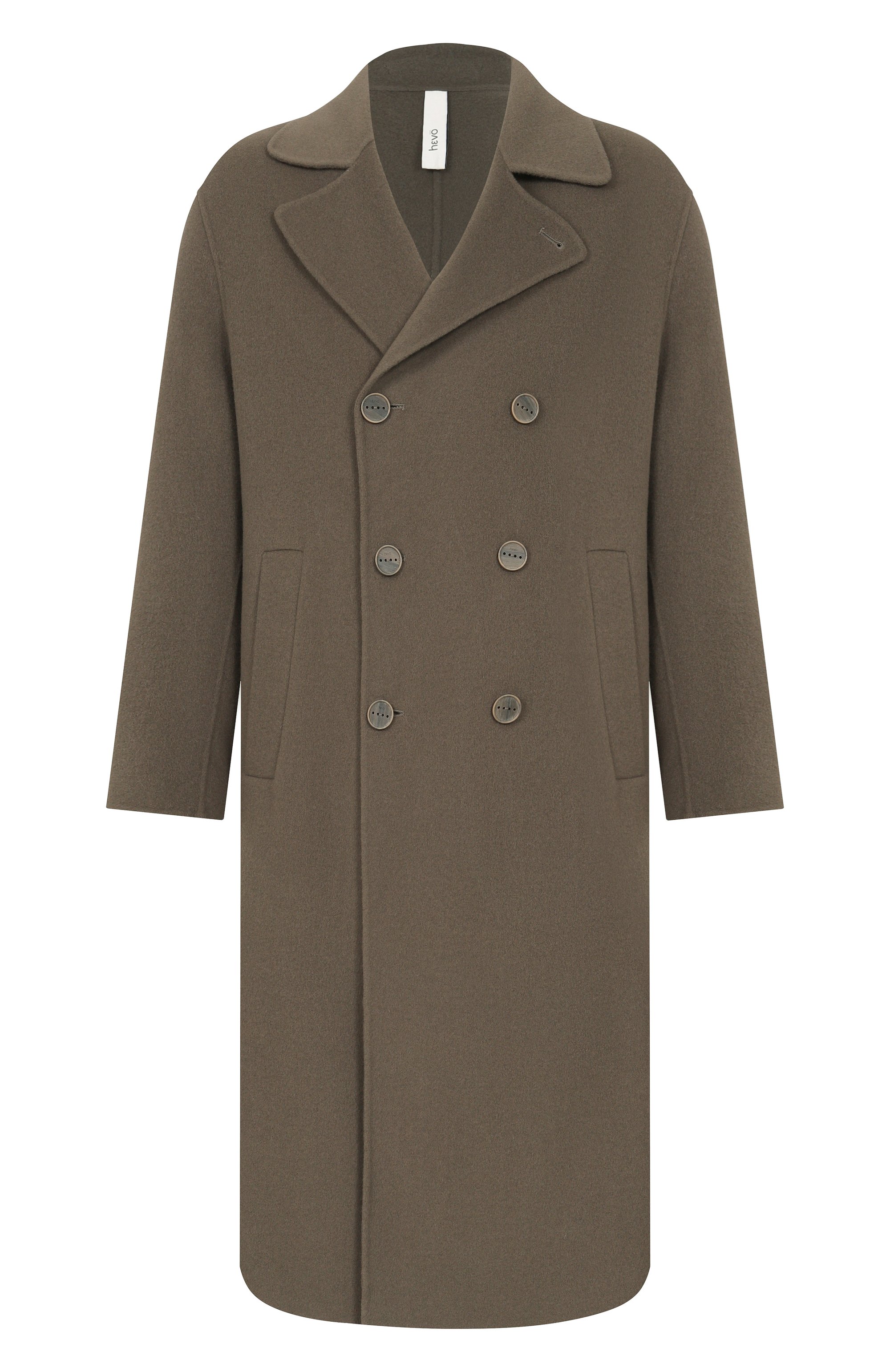 Шерстяное пальто HEVO коричневого цвета по цене 152500 руб., арт. ERCHIE D 0/I700, фото 1 Шерстяное пальто HEVO, арт. ERCHIE D 0/I700, фото 1