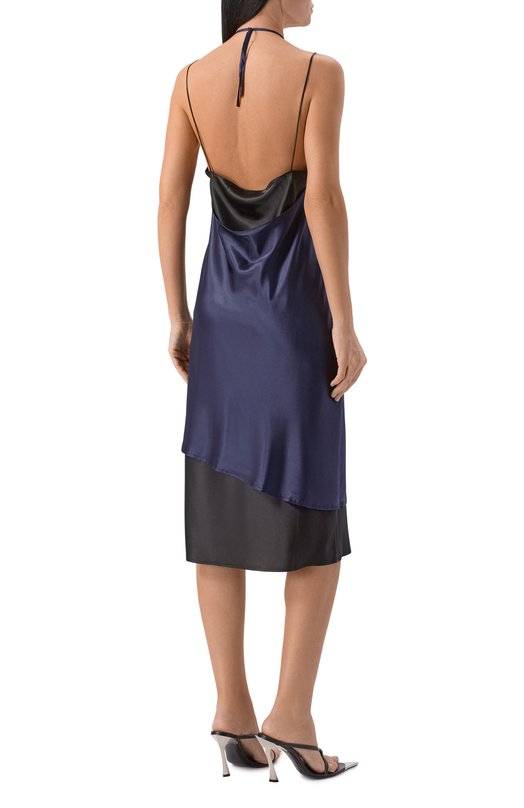 Атласное платье VETEMENTS WE76DR446BN/26600 SATIN Синий  WE76DR446BN/26600 SATIN Фото 3