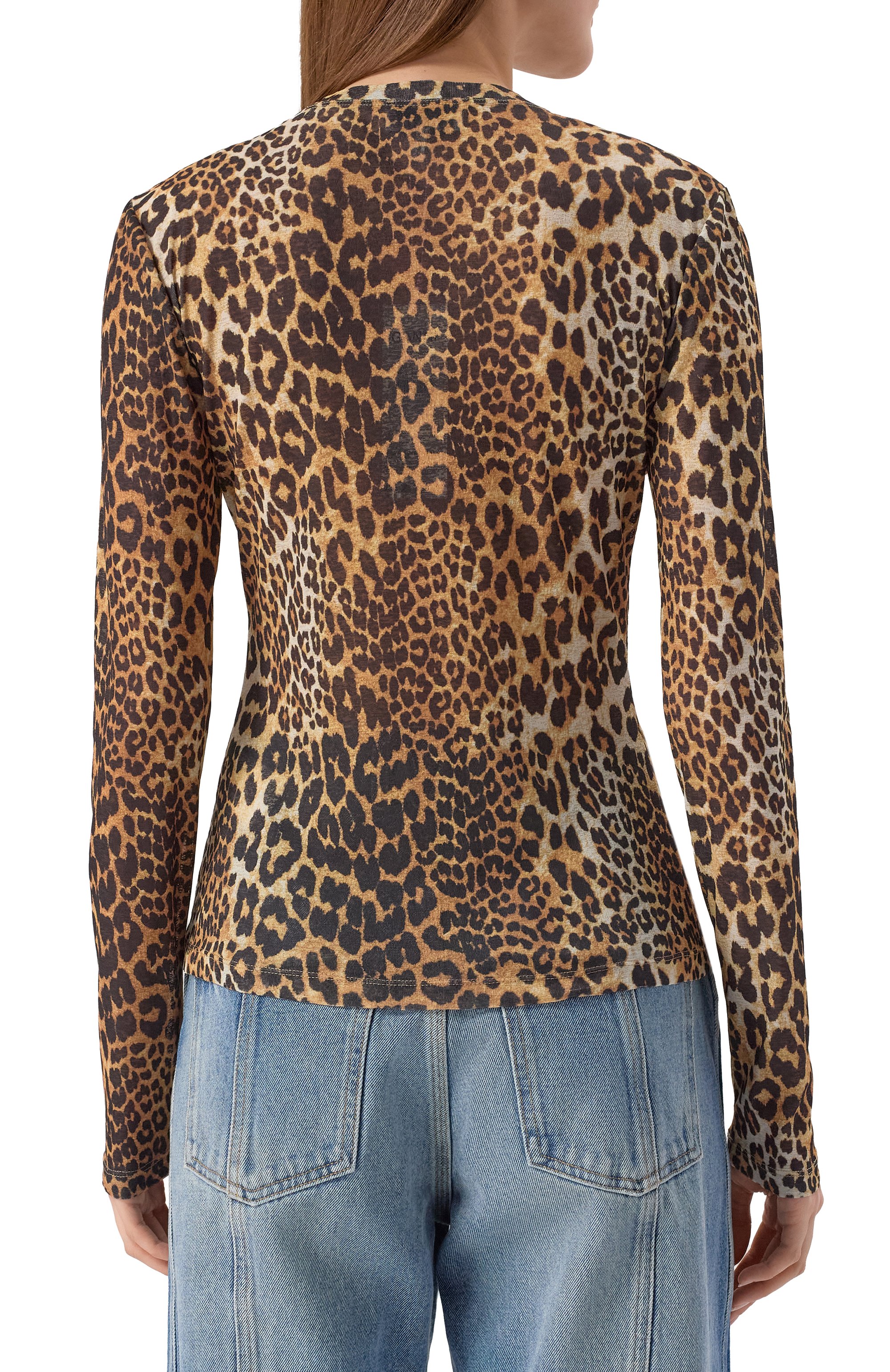 Топ GANNI леопардового цвета по цене 23750 руб., арт. T4208, фото 4 Топ GANNI, арт. T4208, фото 4