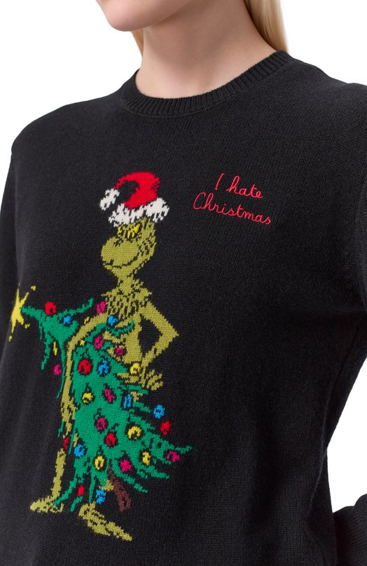 Пуловер из шерсти и вискозы MC2 Saint Barth QUE0010-02490I/NEW QUEEN Чёрный  QUE0010-02490I/NEW QUEEN Фото 5