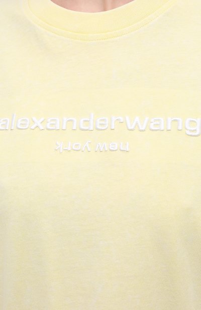 Хлопковая футболка ALEXANDER WANG желтого цвета по цене 25700 руб., арт. UCC1211030, фото 5 Хлопковая футболка ALEXANDER WANG, арт. UCC1211030, фото 5