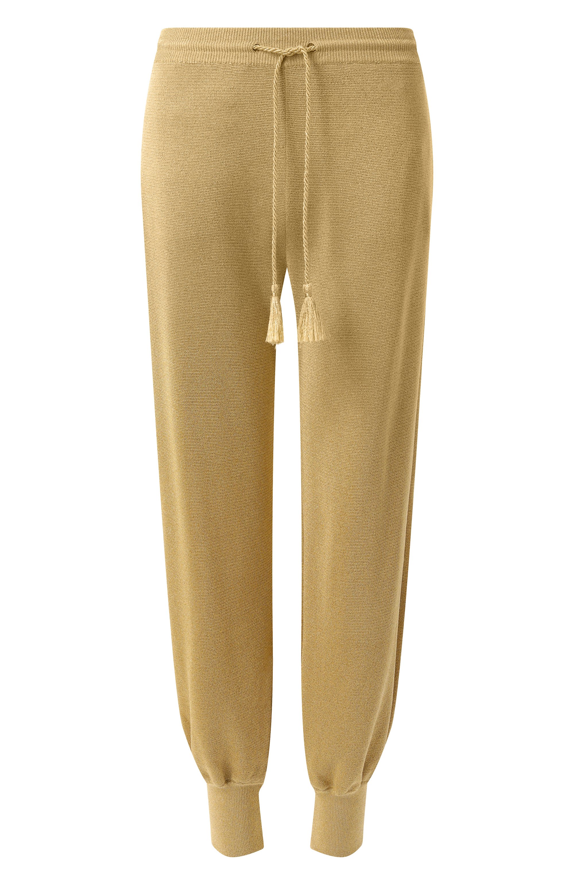 Джоггеры из вискозы VALENTINO золотого цвета по цене 329000 руб., арт. 6B3KF02D95G, фото 1 Джоггеры из вискозы VALENTINO, арт. 6B3KF02D95G, фото 1