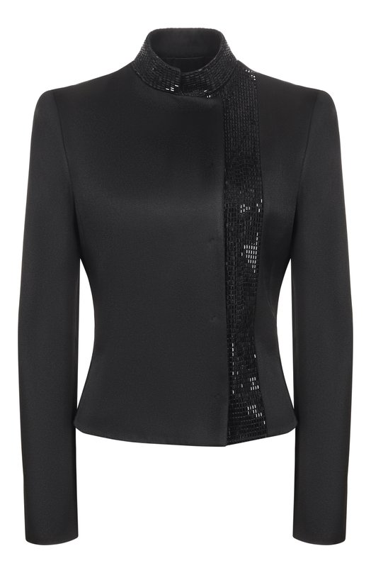 Жакет из вискозы и шелка Giorgio Armani GW003010/AF24549 Чёрный GW003010/AF24549