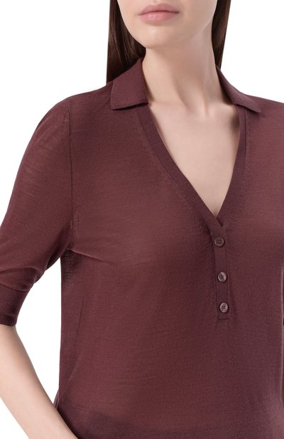 Поло из лиоцелла и шерсти BOSS коричневого цвета по цене 21800 руб., арт. 50556668, фото 5 Поло из лиоцелла и шерсти BOSS, арт. 50556668, фото 5