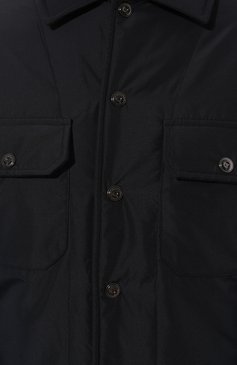Мужская утепленная куртка-рубашка CAPOBIANCO темно-синего цвета, арт. 15M372.F0NY. | Фото 5 (Материал утеплителя: Шерсть; Рукава: Длинные; Мужское Кросс-КТ: утепленные куртки; Материал сплава: Проставлено; Материал внешний: Хлопок; Драгоценные камни: Проставлено; Длина (верхняя одежда): Короткие; Материал подклада: Хлопок; Стили: Кэжуэл)