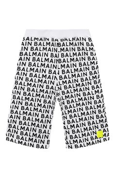 Детские хлопковые шорты BALMAIN черно-белого цвета, арт. BU6Q29 | Фото 1 (Случай: Повседневный; Материал сплава: Проставлено; Нос: Не проставлено; Материал внешний: Хлопок; Ростовка одежда: 8 лет | 128 см, 16 лет | 164 см, 6 лет | 116 см, 10 - 11 лет | 140 - 146см, 13 - 15 лет | 158 см, 12 лет | 152 см)