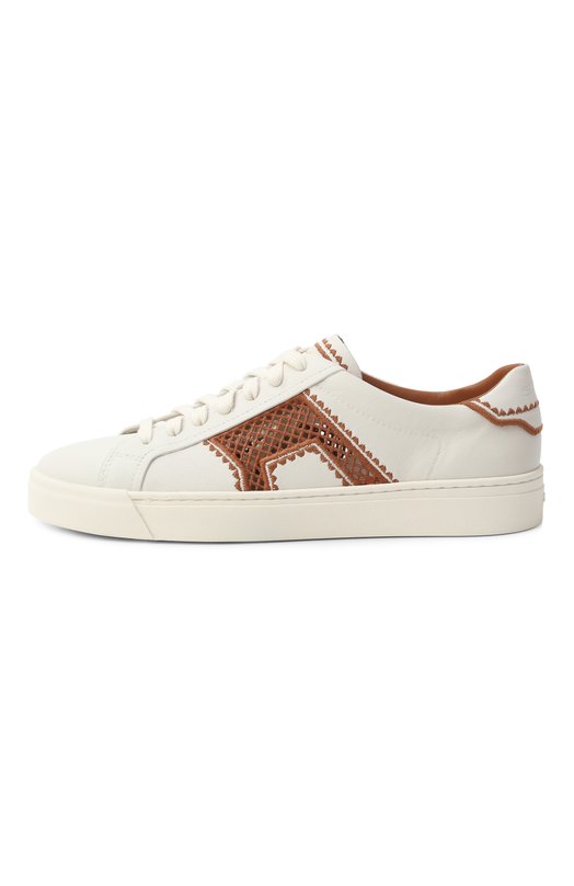 Кожаные кеды Santoni WBGG61346PNNTWIR Белый  WBGG61346PNNTWIR Фото 4