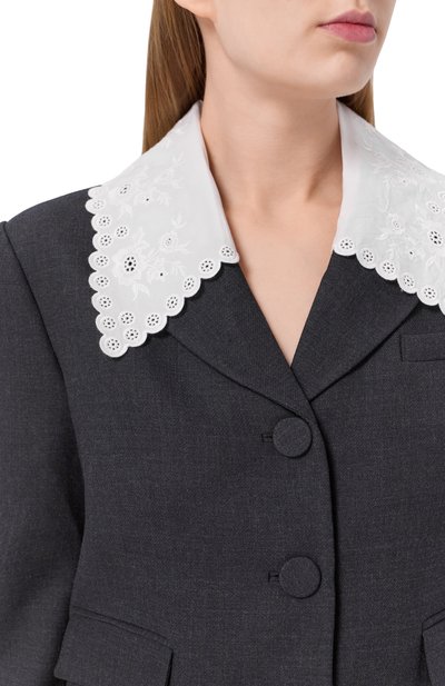 Жакет из шерсти и вискозы SELF-PORTRAIT серого цвета по цене 83300 руб., арт. RS26069JGR, фото 5 Жакет из шерсти и вискозы SELF-PORTRAIT, арт. RS26069JGR, фото 5