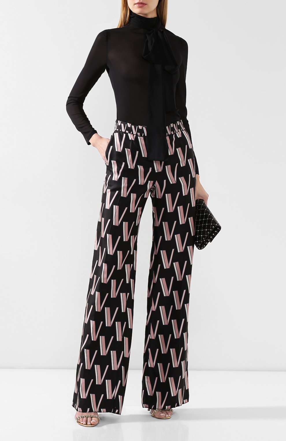 Шелковые брюки VALENTINO, арт. TB3RB3M154R, фото 2