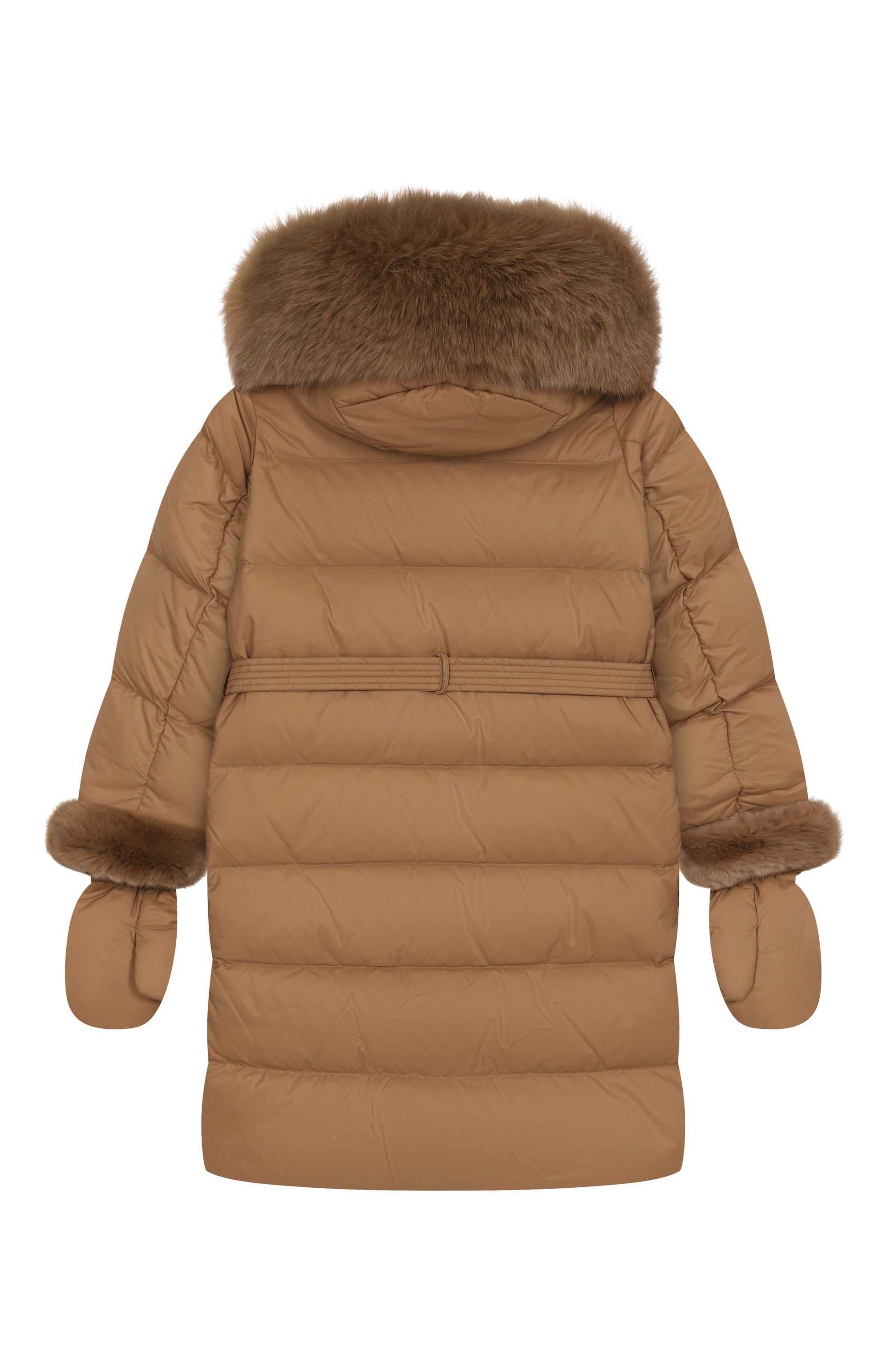 Пуховое пальто с отделкой из лисы YVES SALOMON ENFANT, арт. 25WEM920XXD0XW/8A-10A, фото 2