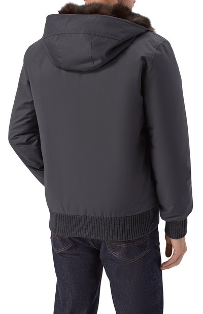 Бомбер с подкладкой из соболя BLACK SABLE темно-серого цвета по цене 2404000 руб., арт. BS-MWHB-EB, фото 4 Бомбер с подкладкой из соболя BLACK SABLE, арт. BS-MWHB-EB, фото 4