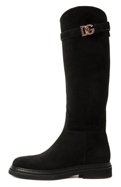 Замшевые сапоги day classic DOLCE & GABBANA черного цвета по цене 117000 руб., арт. CU1141/AS915, фото 4 Замшевые сапоги day classic DOLCE & GABBANA, арт. CU1141/AS915, фото 4