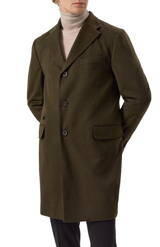 Шерстяное пальто Corneliani 941508-9412321 Хаки  941508-9412321 Фото 4