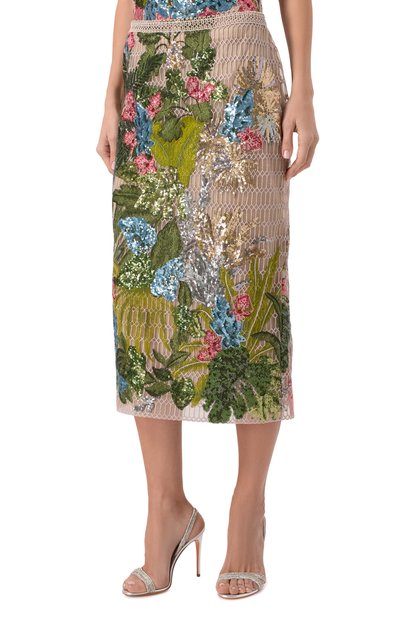 Юбка с отделкой пайетками ELIE SAAB, арт. SK161NS25/YA036, фото 3