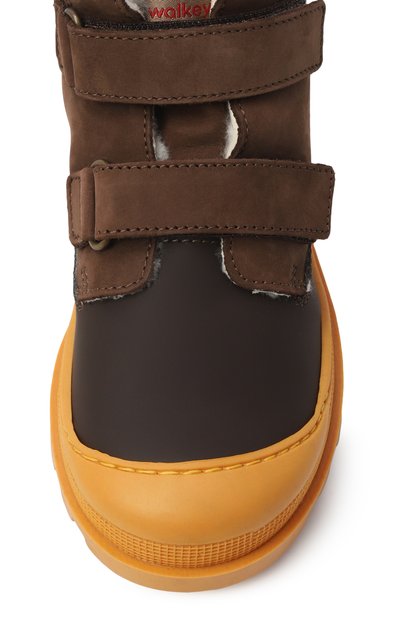Утепленные ботинки WALKEY коричневого цвета по цене 15000 руб., арт. Y1B5-43814-1859A820/25-29, фото 4 Утепленные ботинки WALKEY, арт. Y1B5-43814-1859A820/25-29, фото 4