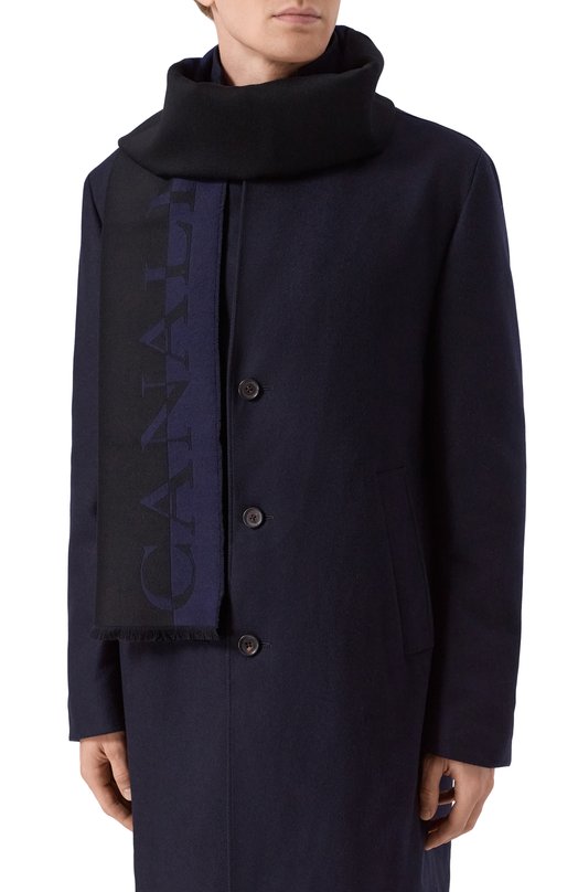 Шерстяной шарф Canali 06/TF00323 Чёрный  06/TF00323 Фото 2