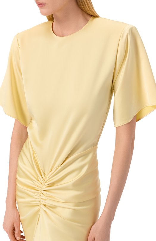 Атласное платье The Andamane T190177A/TNP229 Жёлтый  T190177A/TNP229 Фото 4