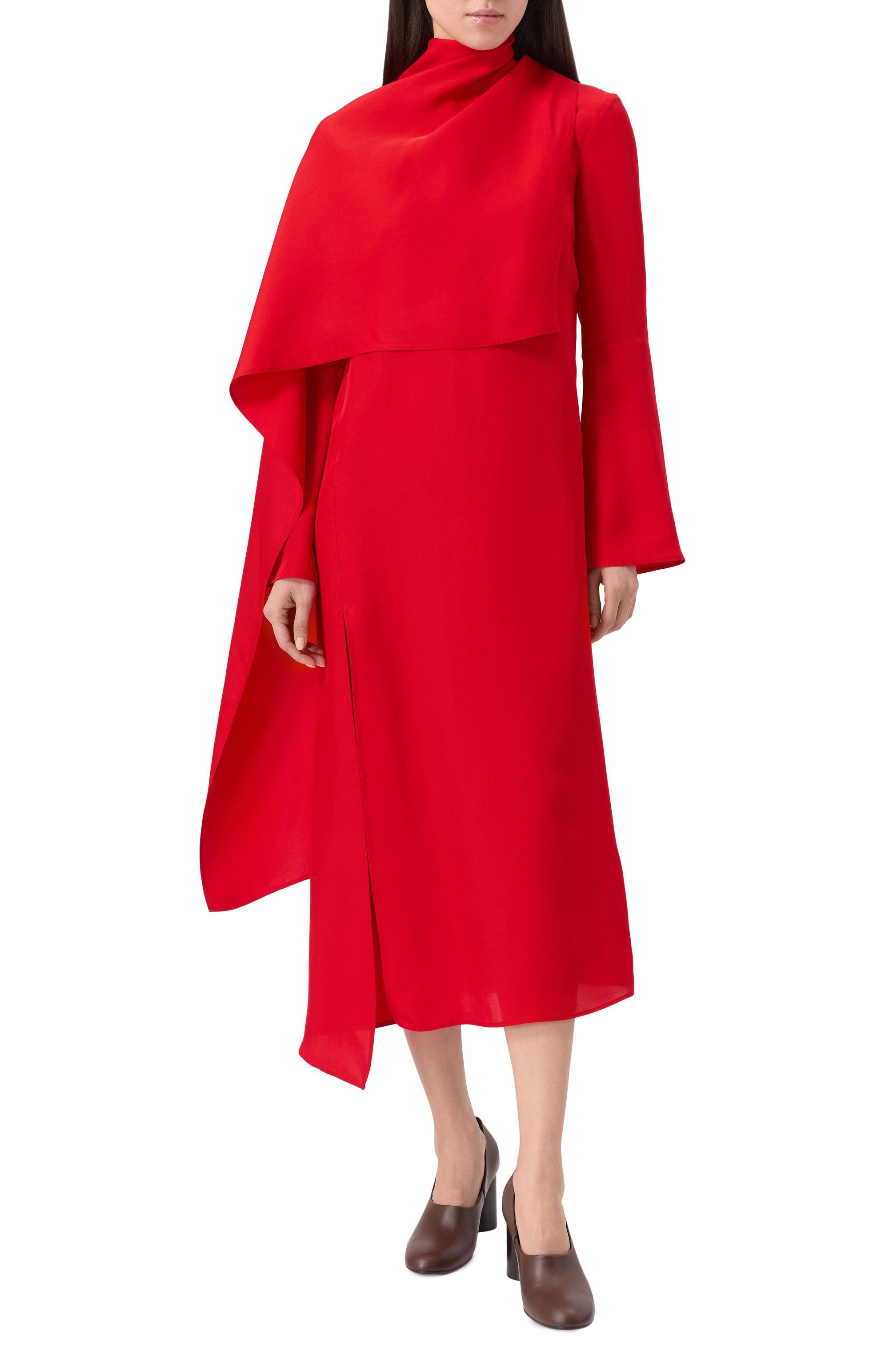 Платье из вискозы и шелка CO красного цвета по цене 175500 руб., арт. 4336DVST-PS25, фото 3 Платье из вискозы и шелка CO, арт. 4336DVST-PS25, фото 3