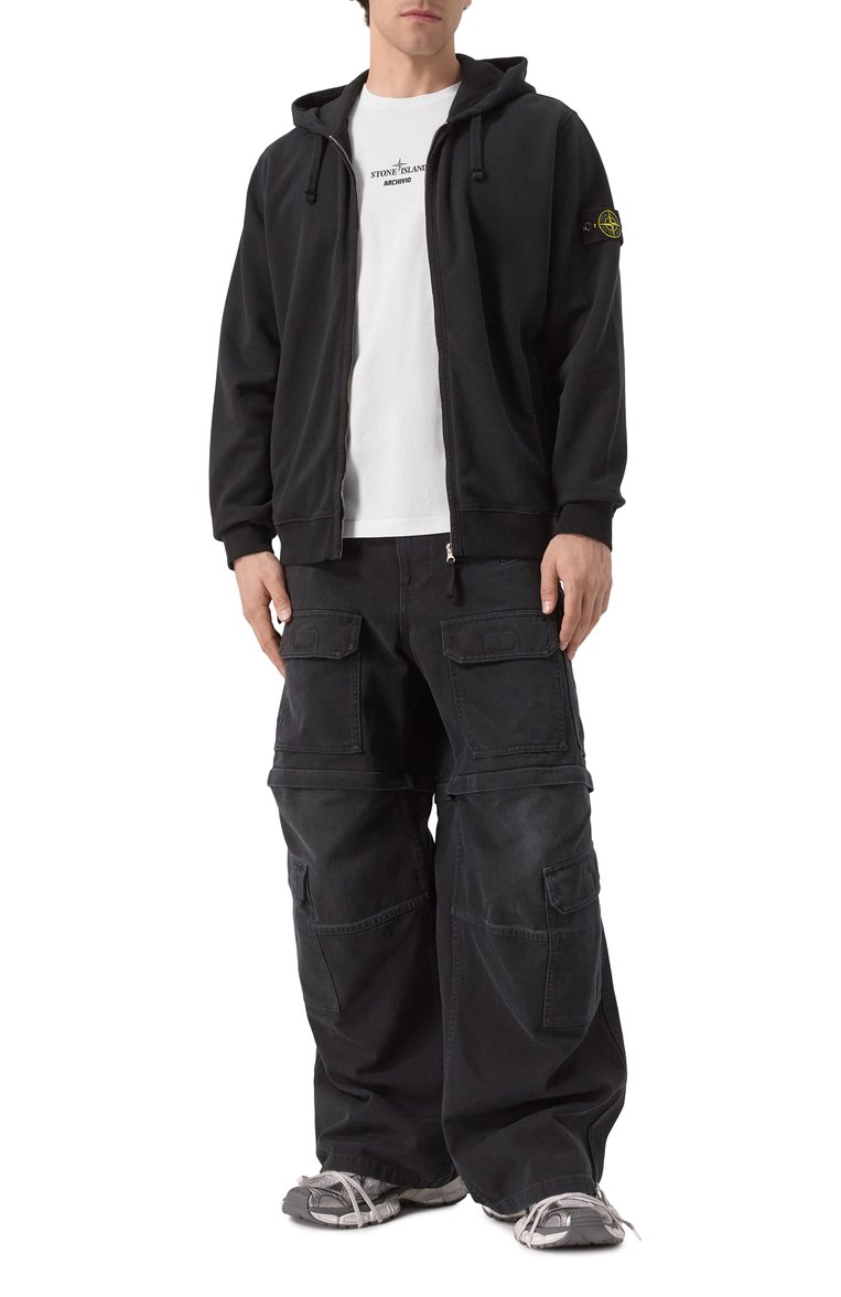 Мужская хлопковая футболка STONE ISLAND белого цвета, арт. 80152NS91 | Фото 2 (Рукава: Короткие; Материал внешний: Хлопок; Длина (для топов): Стандартные; Принт: С принтом; Мужское Кросс-КТ: Футболка-одежда; Стили: Кэжуэл; Автоматизация ТО: Проставлено; Автоматизация состава: Проставлено; Детали: Без декора)